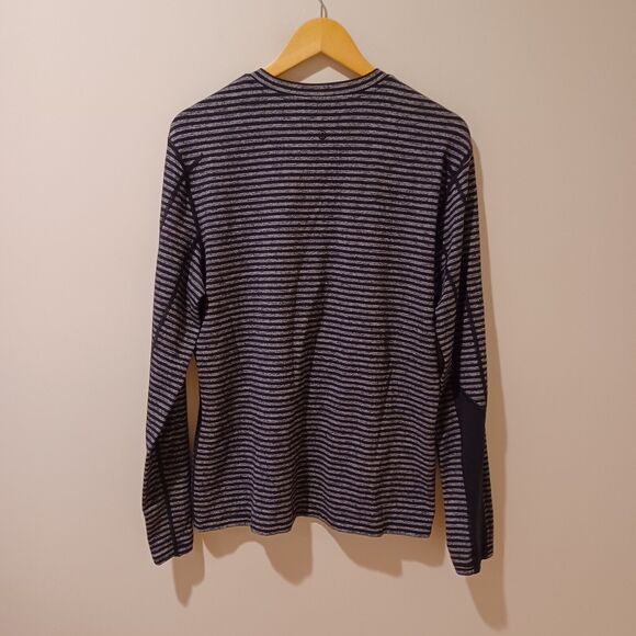 Lululemon Speed Long Sleeve Pullover Sweater Classic Stripe Heathered Black M - Picture 5 of 7